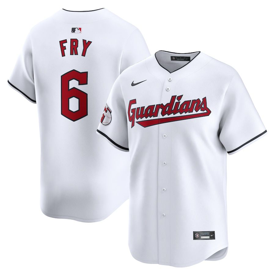 Men Cleveland Guardians #6 David Fry Nike White Home Limited Player MLB Jersey